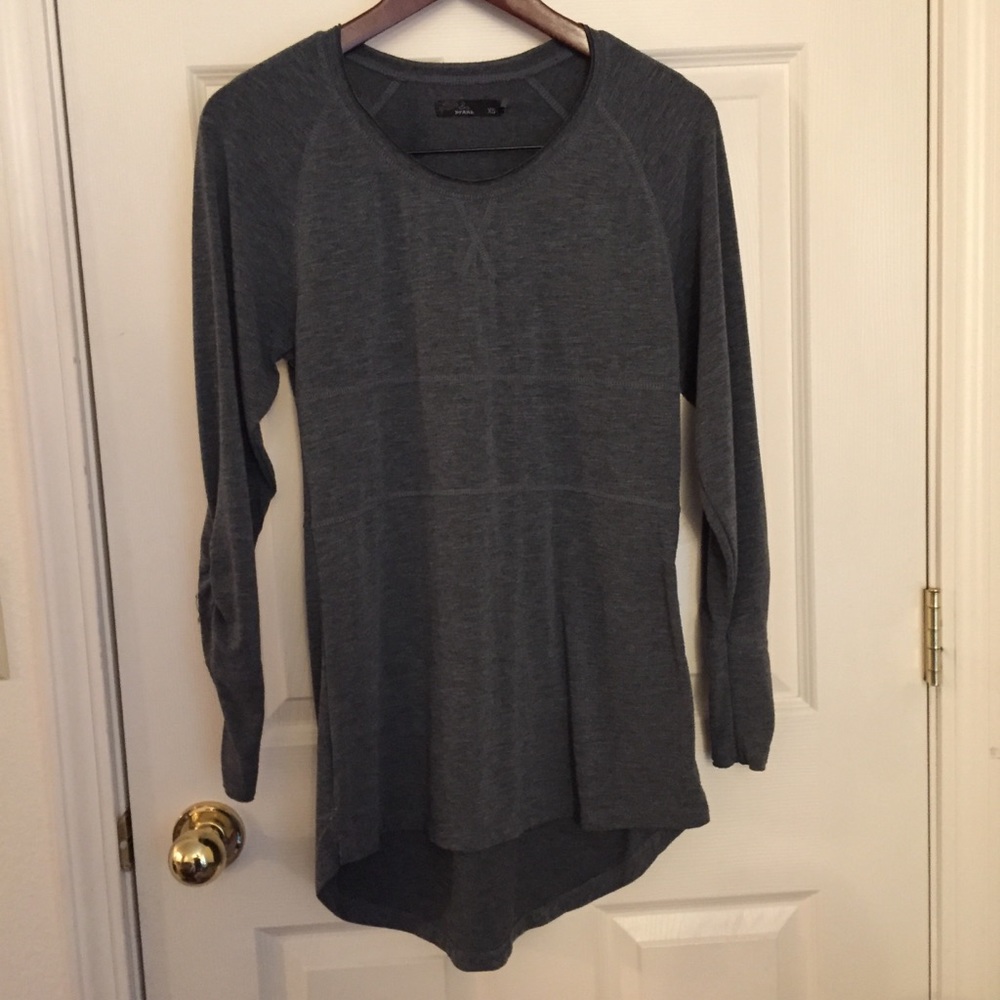 PrAna XS Gray Basic Long Sleeve Top